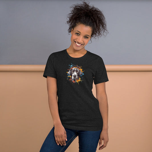 Springador With Headphones T-Shirt - Dog Lover Tee - Cute and Magical Canine Apparel - Dog lover gift - Dog-inspired tee - Canine portrait - PennyJellies