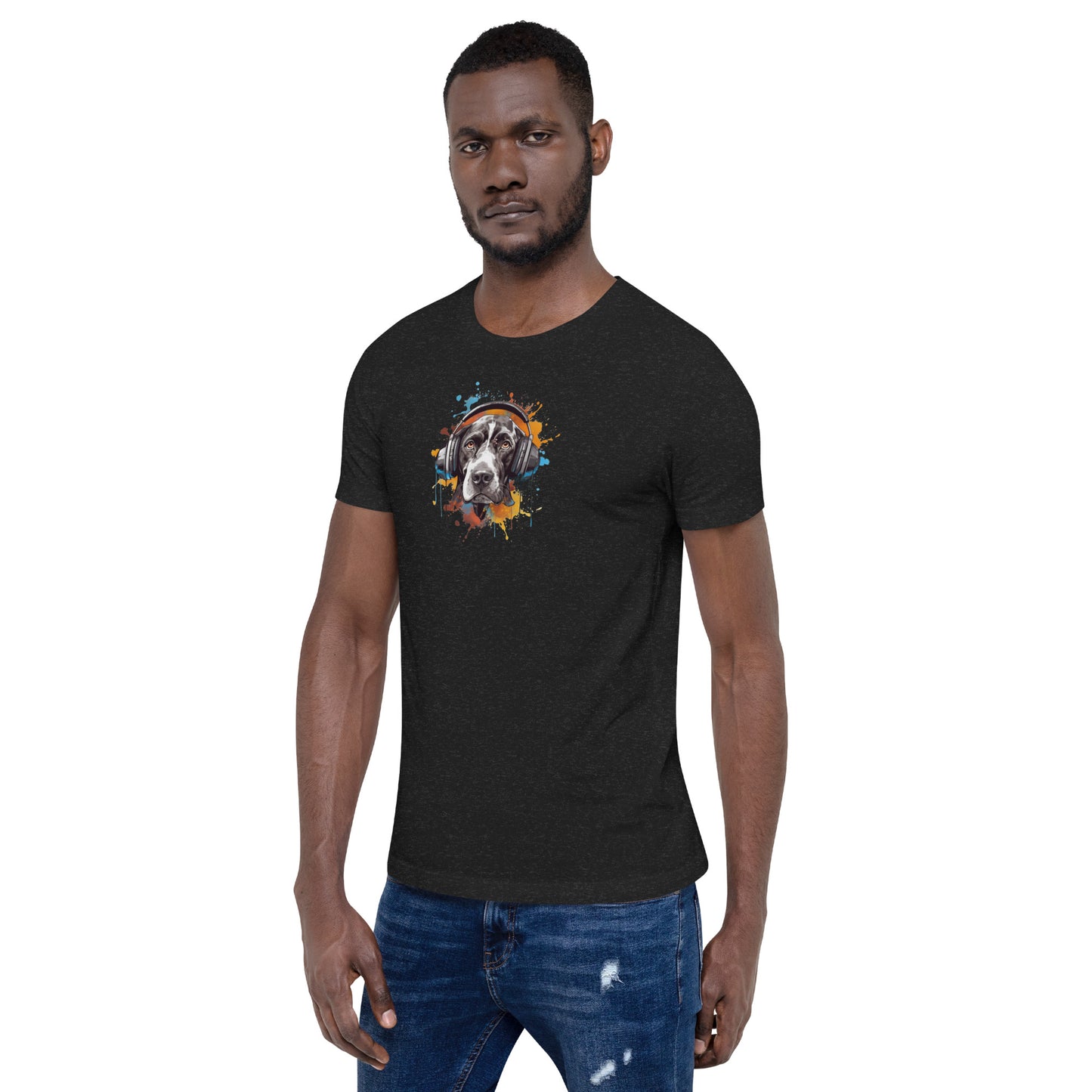 Springador With Headphones T-Shirt - Dog Lover Tee - Cute and Magical Canine Apparel - Dog lover gift - Dog-inspired tee - Canine portrait - PennyJellies