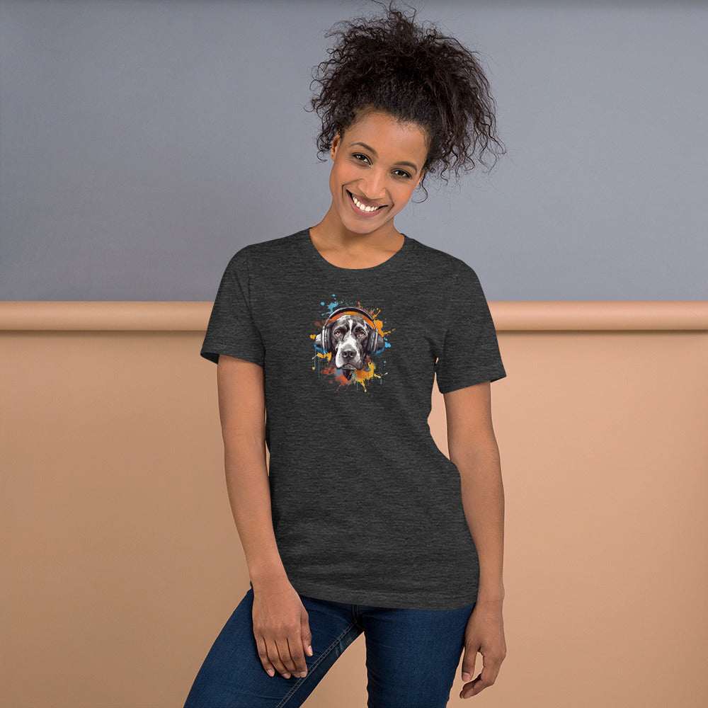 Springador With Headphones T-Shirt - Dog Lover Tee - Cute and Magical Canine Apparel - Dog lover gift - Dog-inspired tee - Canine portrait - PennyJellies