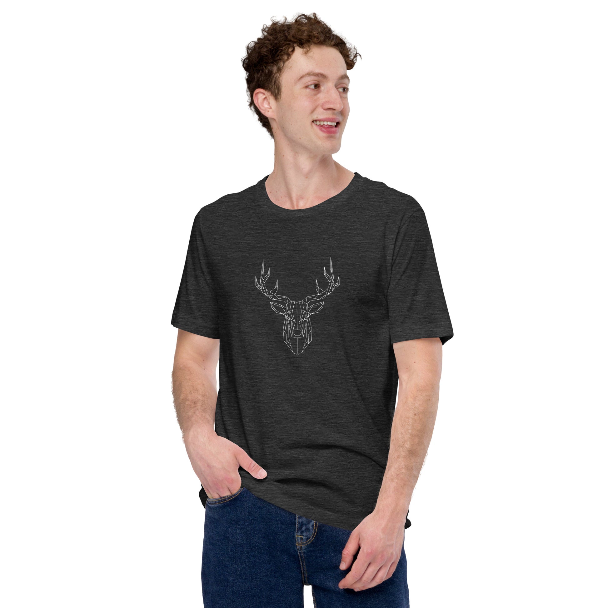 Geometric Stag Head T-Shirt - Deer Hunting Tee - Hunter Gift Idea - Antlers Shirt- Stag Antlers - PennyJellies