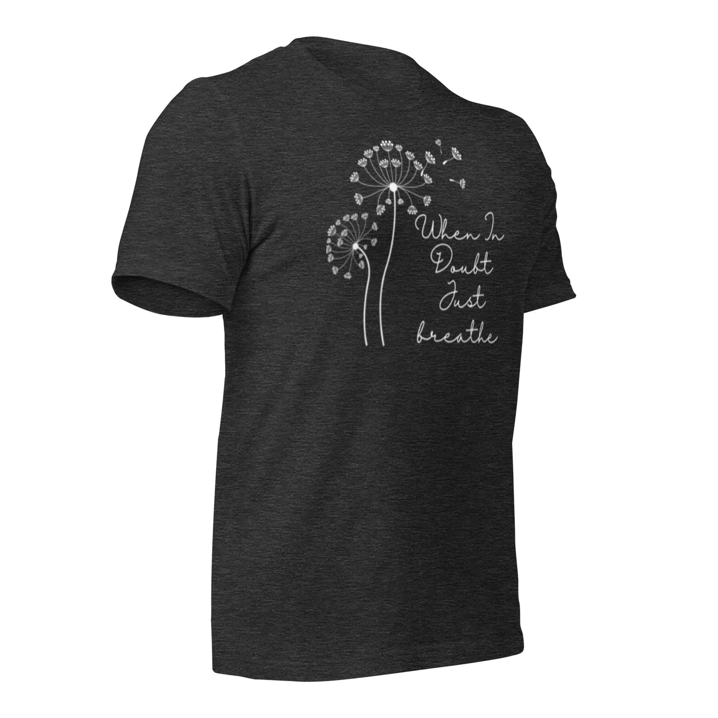 Yoga Gift with Positive Quote - "When in Doubt, Just Breathe" T-Shirt - Meditation Shirt  - Ladies Shirt - Positive Quote- Unisex - PennyJellies